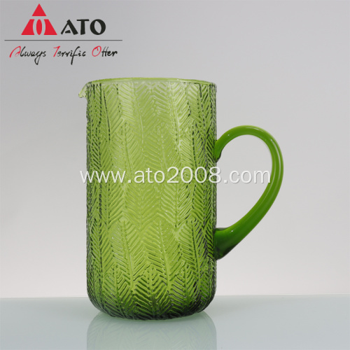 Green drinkware glass pitcher Clear texture glass jug